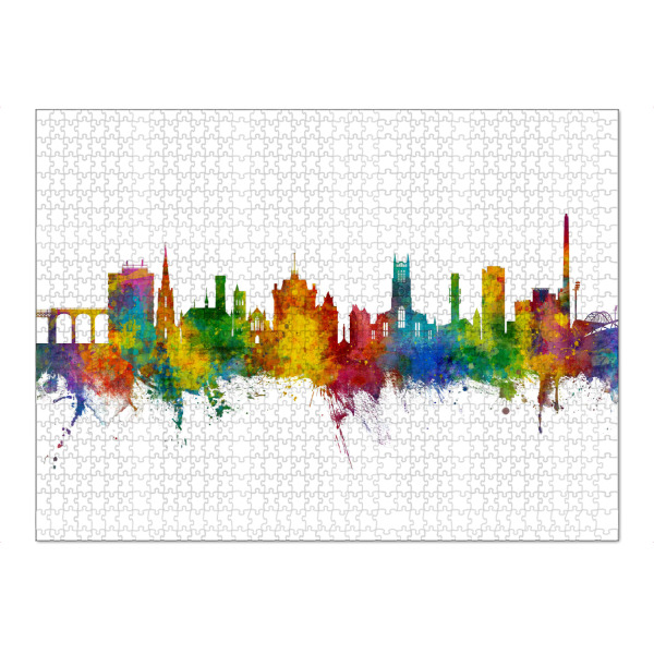Puzzle Ravensburger "Huddersfield England Skyline" artboxONE - Städte