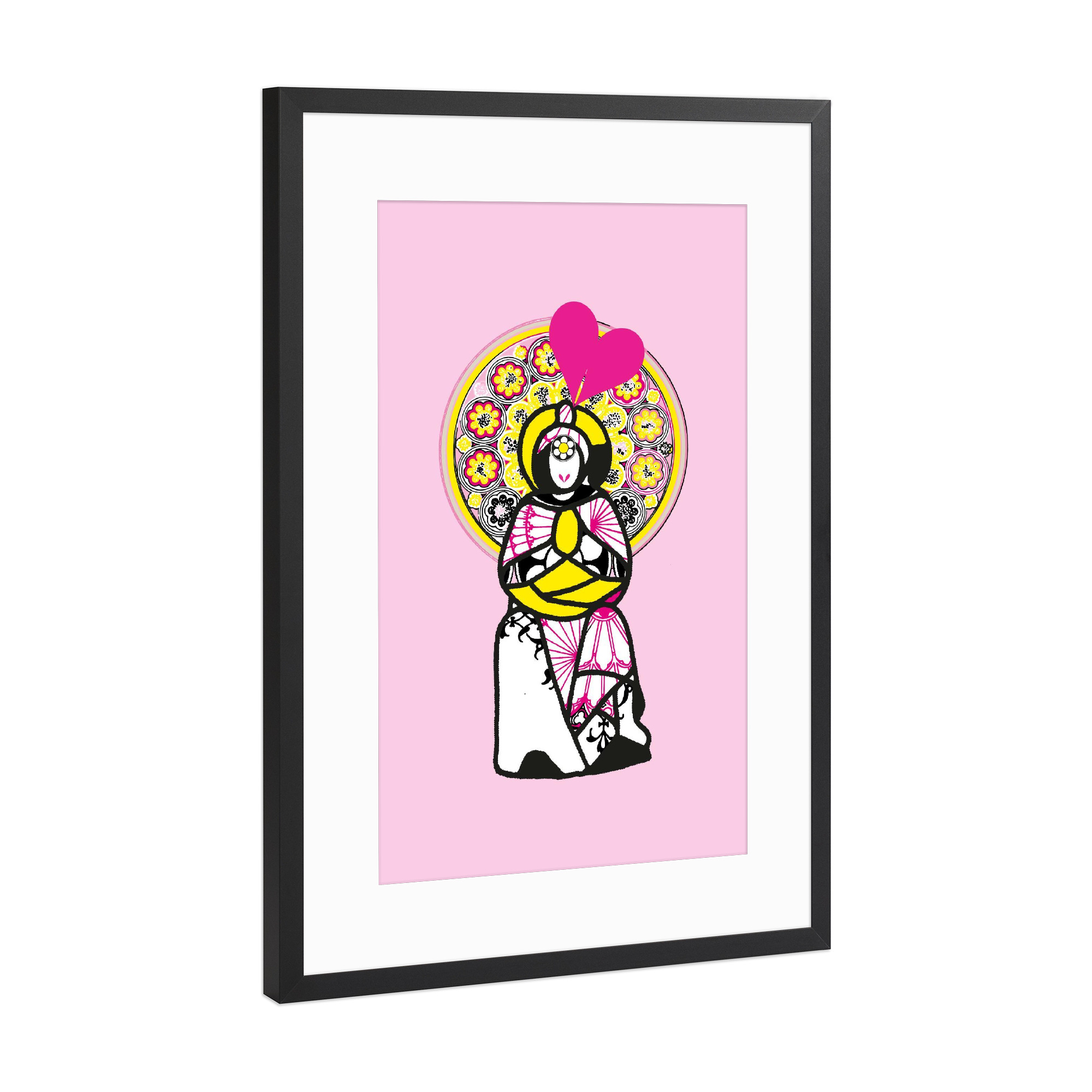 Poster mit Rahmen Schwarz (Metallic) "Santa Maria" artboxONE - Abstrakt,Menschen - Madonna,Modern,Spiritual,Abstrakt,Liebe,Abstract,Maria