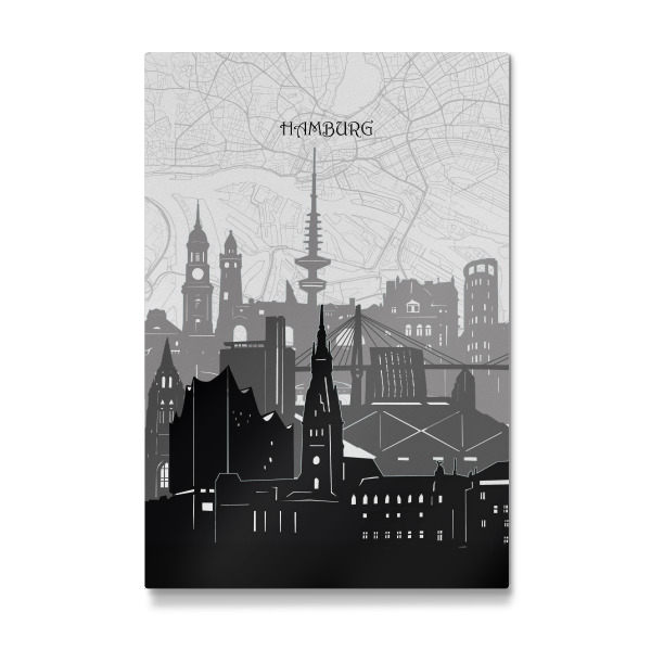 Galerie-Print "Hamburg cityscape map" 30x20 cm artboxONE