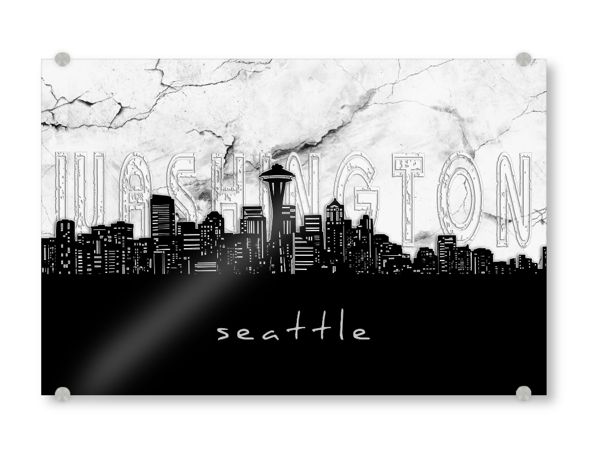 Acrylglasbild "Seattle skyline marble" artboxONE - Städte,Reise,Architektur,Marmor