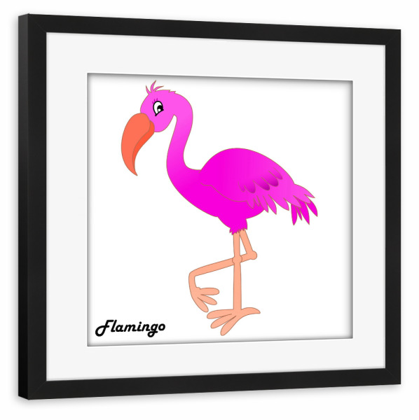 Poster mit Rahmen schwarz "Flamingo Afrika" artboxONE - Für Kinder,Tiere,Comic