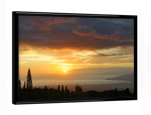 Poster mit schwarzem Rahmen "Hawaii - Sonnenuntergang auf Maui" artboxONE - Natur,Reise,Reise / Länder