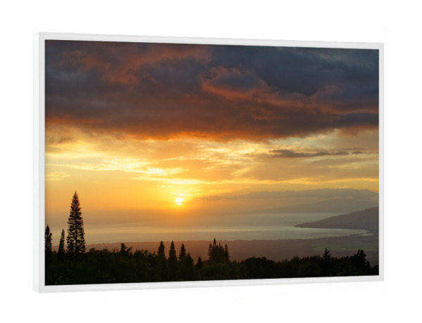Poster mit weißem Rahmen "Hawaii - Sonnenuntergang auf Maui" artboxONE - Natur,Reise,Reise / Länder