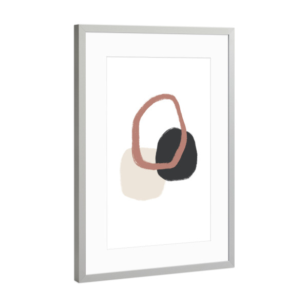 Poster mit Rahmen Silber "Three Stones - Together" artboxONE - Abstrakt