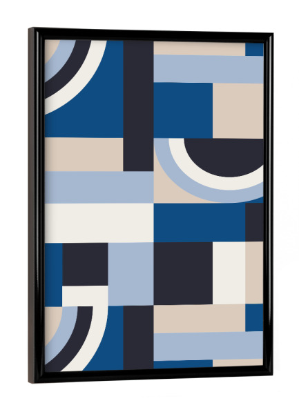 Poster mit schwarzem Rahmen "Classic Blue Blocks" artboxONE - Abstrakt,Geometrie