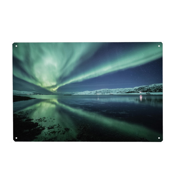 Metall Poster "Aurora Reflection" artboxONE - Natur,Galaxy