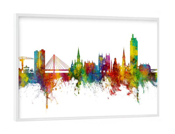 Poster mit weißem Rahmen "Nantes France Skyline" artboxONE - Städte