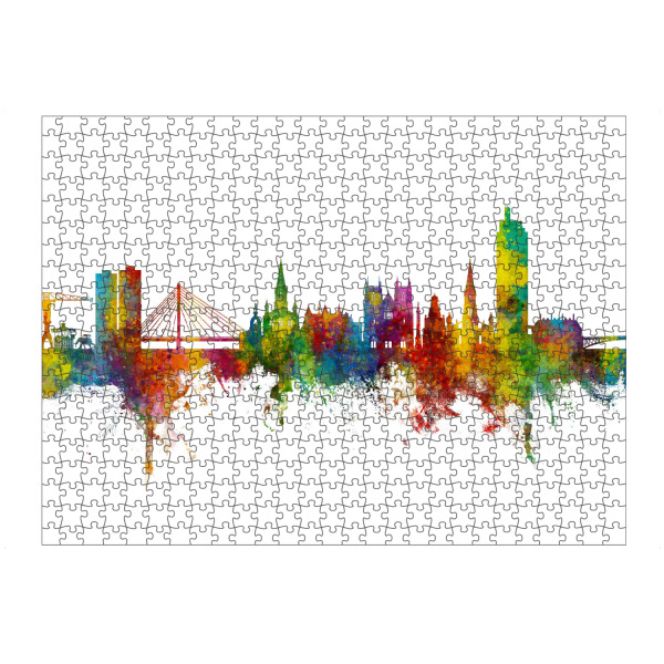 Puzzle Ravensburger "Nantes France Skyline" artboxONE - Städte