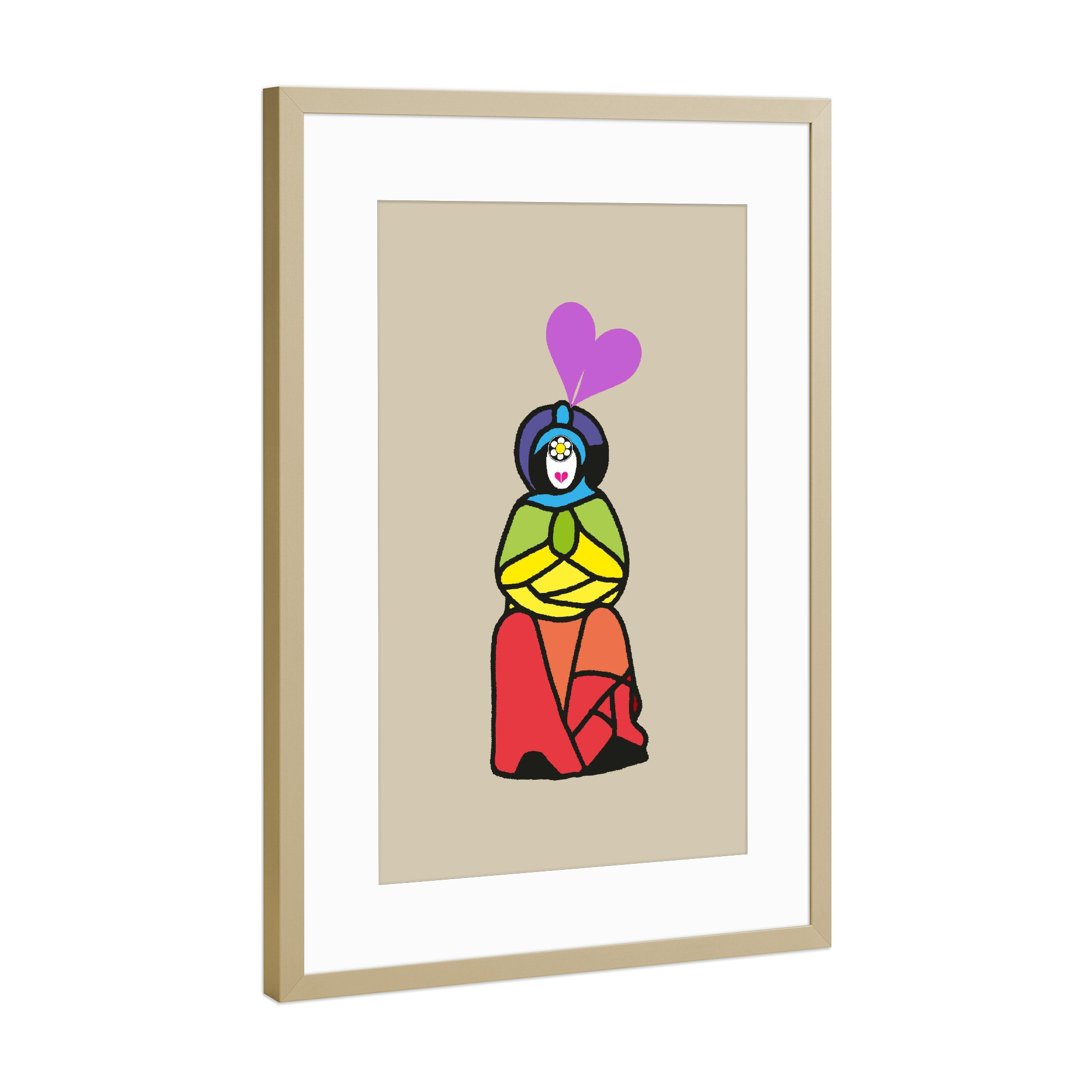 Poster mit Rahmen Gold "Prinzessin Chakra" artboxONE - Für Kinder,Liebe,Für Mama