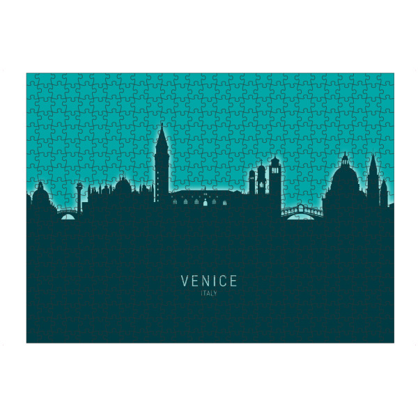 artboxONE Puzzle "Venice Italy Skyline Glow Teal" artboxONE - Städte,Städte / Venedig