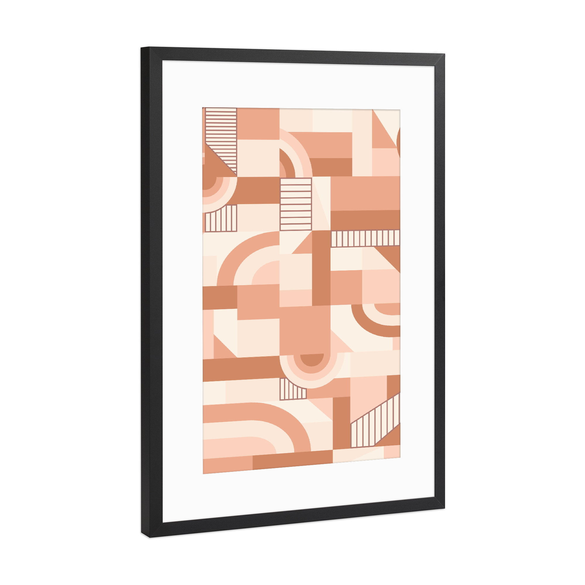 Poster mit Rahmen Schwarz (Metallic) "Nude Blocks" artboxONE - Abstrakt,Geometrie