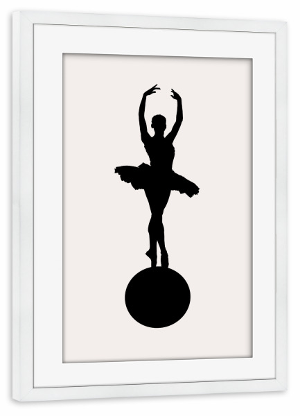 Poster mit Rahmen weiß "Prima Ballerina A" artboxONE - Abstrakt,Menschen - Tanzen,Tänzer,Ballerina,Dance,Woman,Frau,Female,Abstract,Abstrakt,Minimal