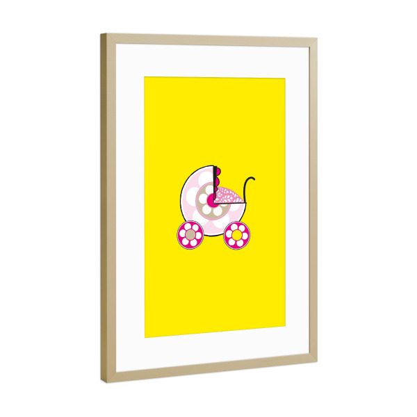 Poster mit Rahmen Gold "Fröhliche Stille" artboxONE - Für Kinder,Liebe,Lustig