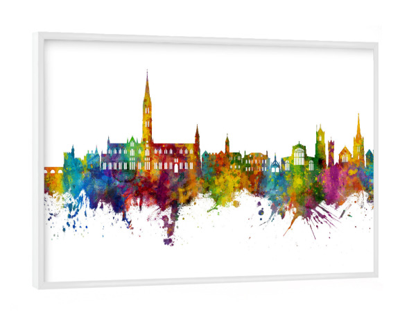 Poster mit weißem Rahmen "Salisbury England Skyline" artboxONE - Städte