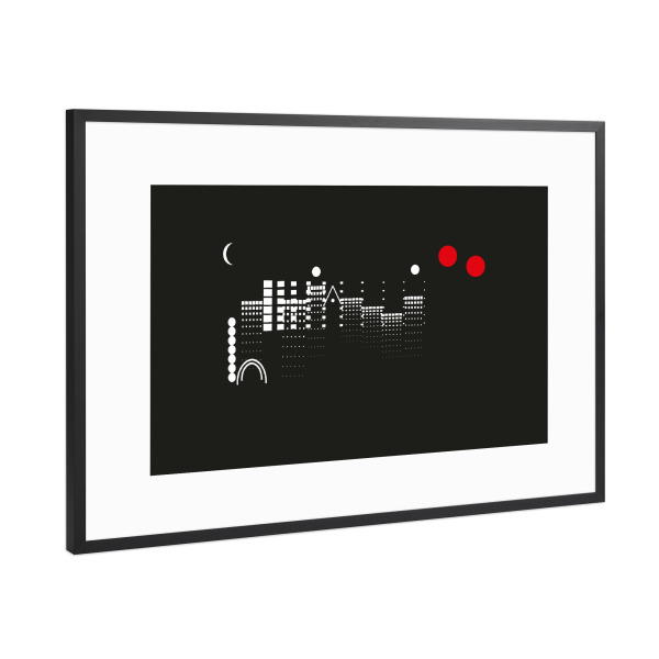 Poster mit Rahmen Schwarz (Metallic) "In Zentralasien" artboxONE - Städte,Abstrakt,Architektur