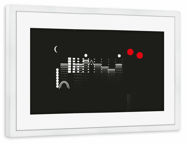 Poster mit Rahmen weiß "In Zentralasien" artboxONE - Städte,Abstrakt,Architektur