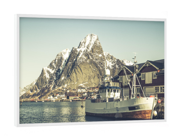 Poster mit weißem Rahmen "Lofoten vintage" artboxONE - Natur,Reise,Reise / Länder