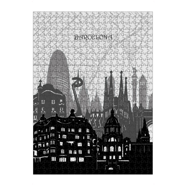 Puzzle Ravensburger "Barcelona cityscape map" artboxONE - Städte,Reise,Architektur,Städte / Barcelona,Kartografie