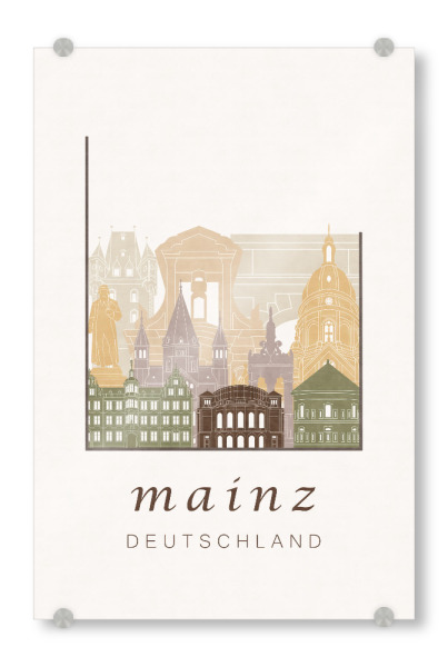 Acrylglasbild "Mainz skyline rustic" artboxONE - Städte,Architektur