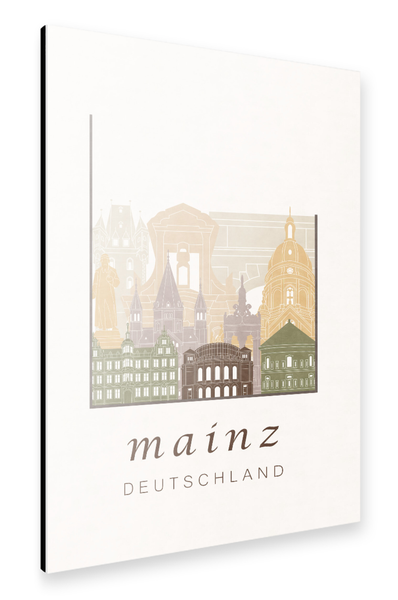 Alu-Dibond "Mainz skyline rustic" 75x50 cm artboxONE