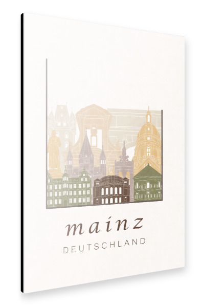 Alu-Dibond "Mainz skyline rustic" 30x20 cm artboxONE
