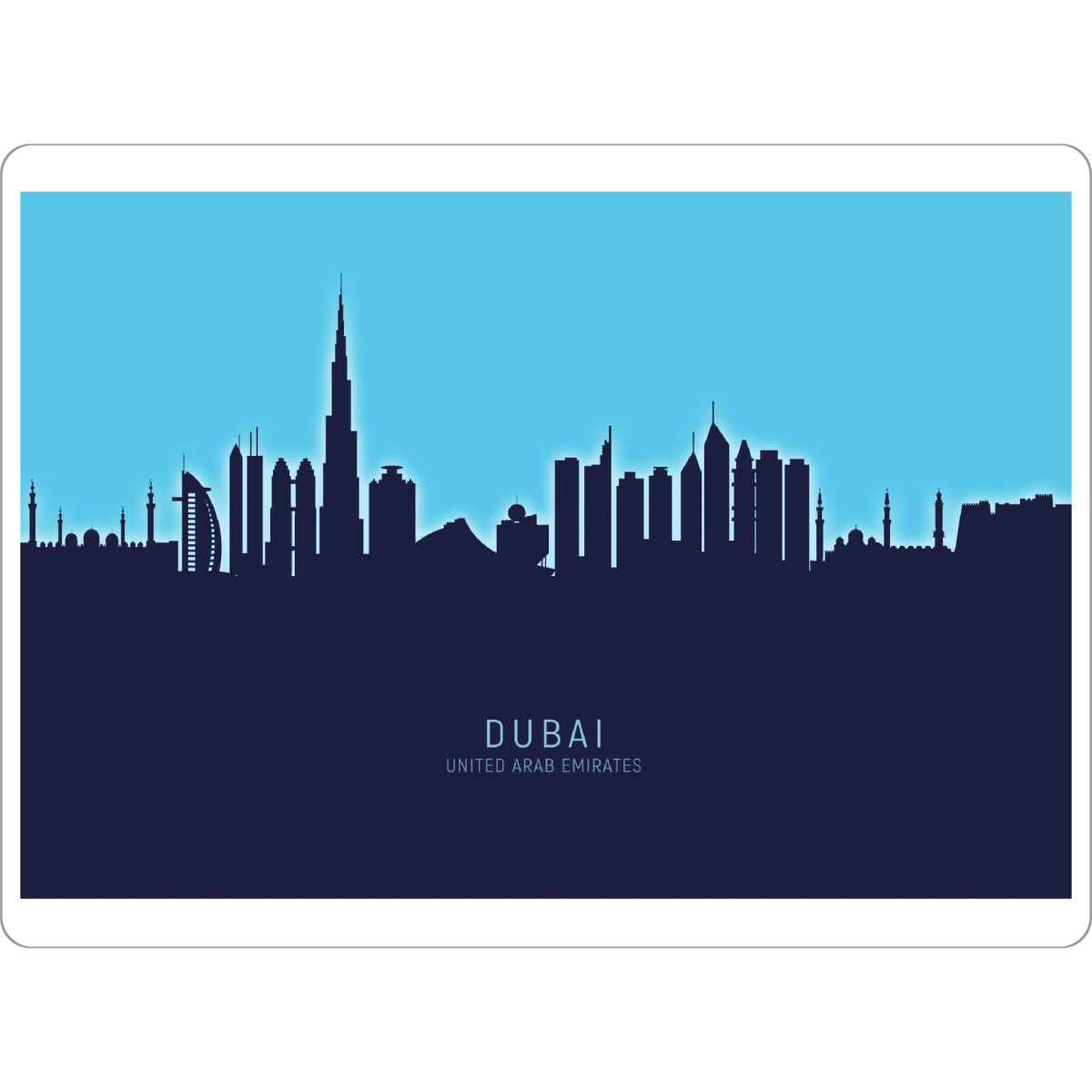 Tischset "Dubai Skyline Glow Blue" artboxONE - Städte