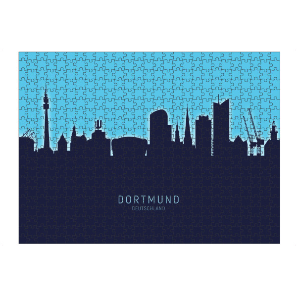 artboxONE Puzzle "Dortmund Germany Skyline Glow Blue" artboxONE - Städte
