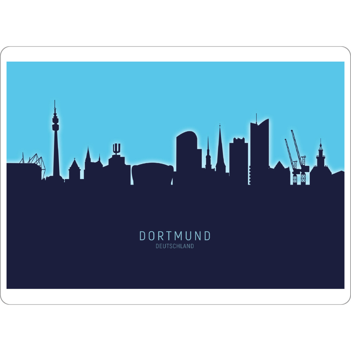Tischset "Dortmund Germany Skyline Glow Blue" artboxONE - Städte