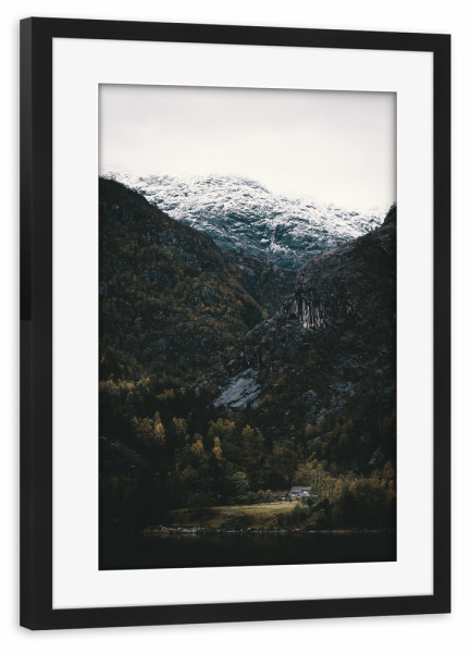 Poster mit Rahmen schwarz "Vor den Bergen" artboxONE - Natur,Reise,Abstrakt,Reise / Länder