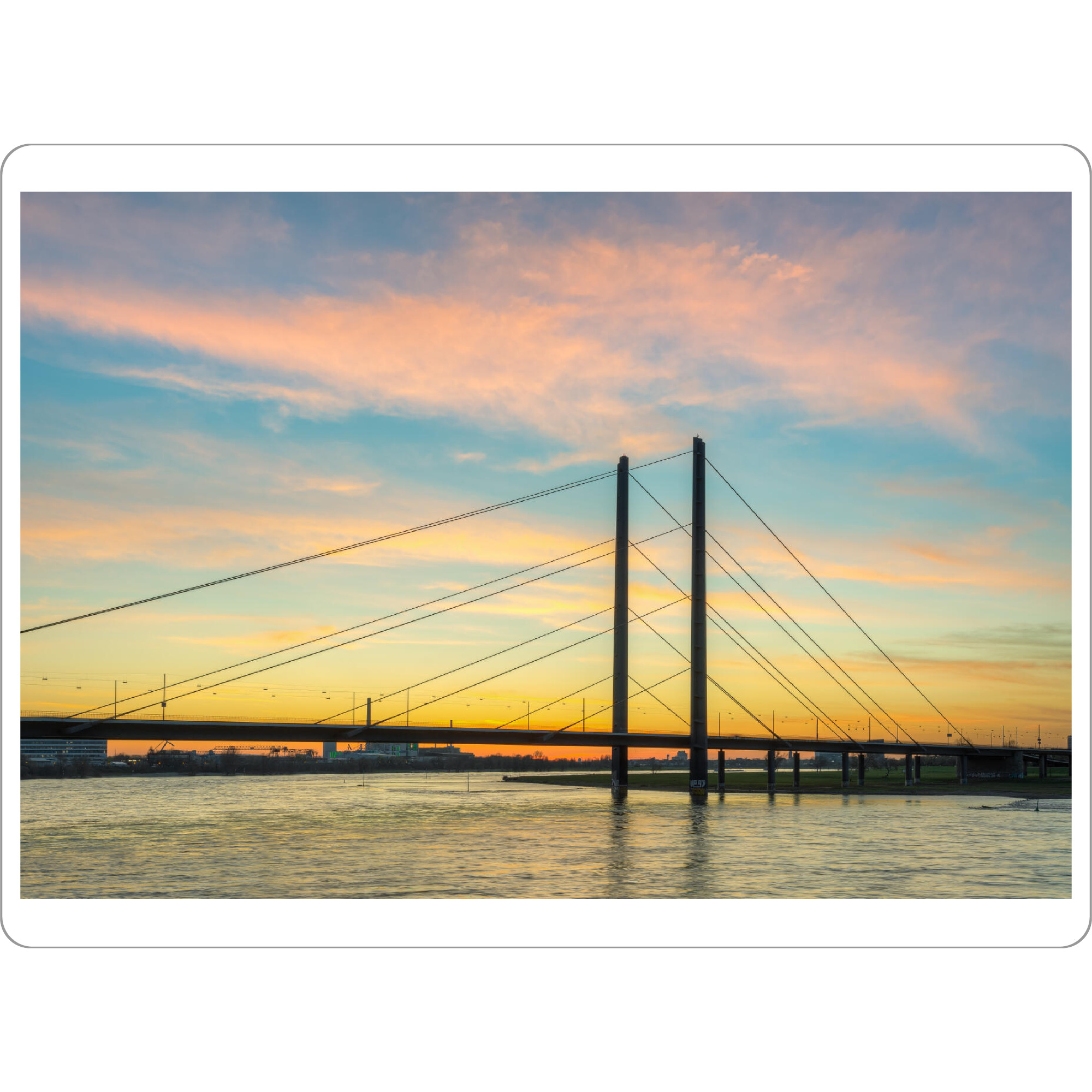 Tischset "Rheinkniebrücke in Düsseldorf" artboxONE - Städte,Reise,Architektur,Städte / Düsseldorf