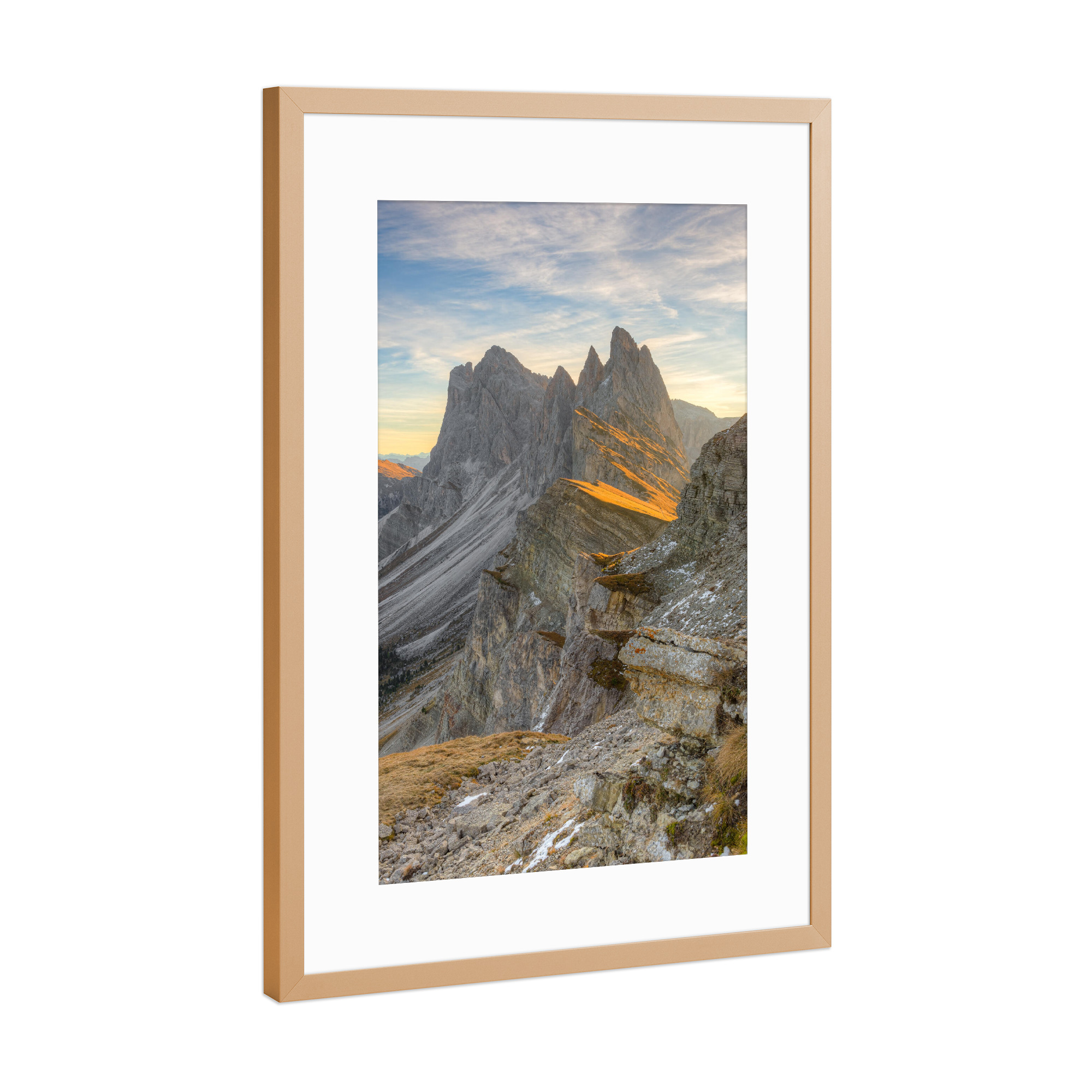 Poster mit Rahmen Kupfer "Seceda Südtirol" artboxONE - Natur,Reise / Länder