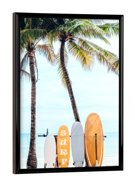 Poster mit schwarzem Rahmen "Choose Your Surfboard" artboxONE - Natur,Für Kinder,Reise / Strand und Meer,Sport / Sommerspiele,Städte / Los Angeles