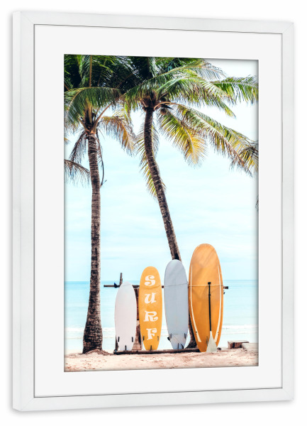 Poster mit Rahmen weiß "Choose Your Surfboard" artboxONE - Natur,Für Kinder,Reise / Strand und Meer,Sport / Sommerspiele,Städte / Los Angeles
