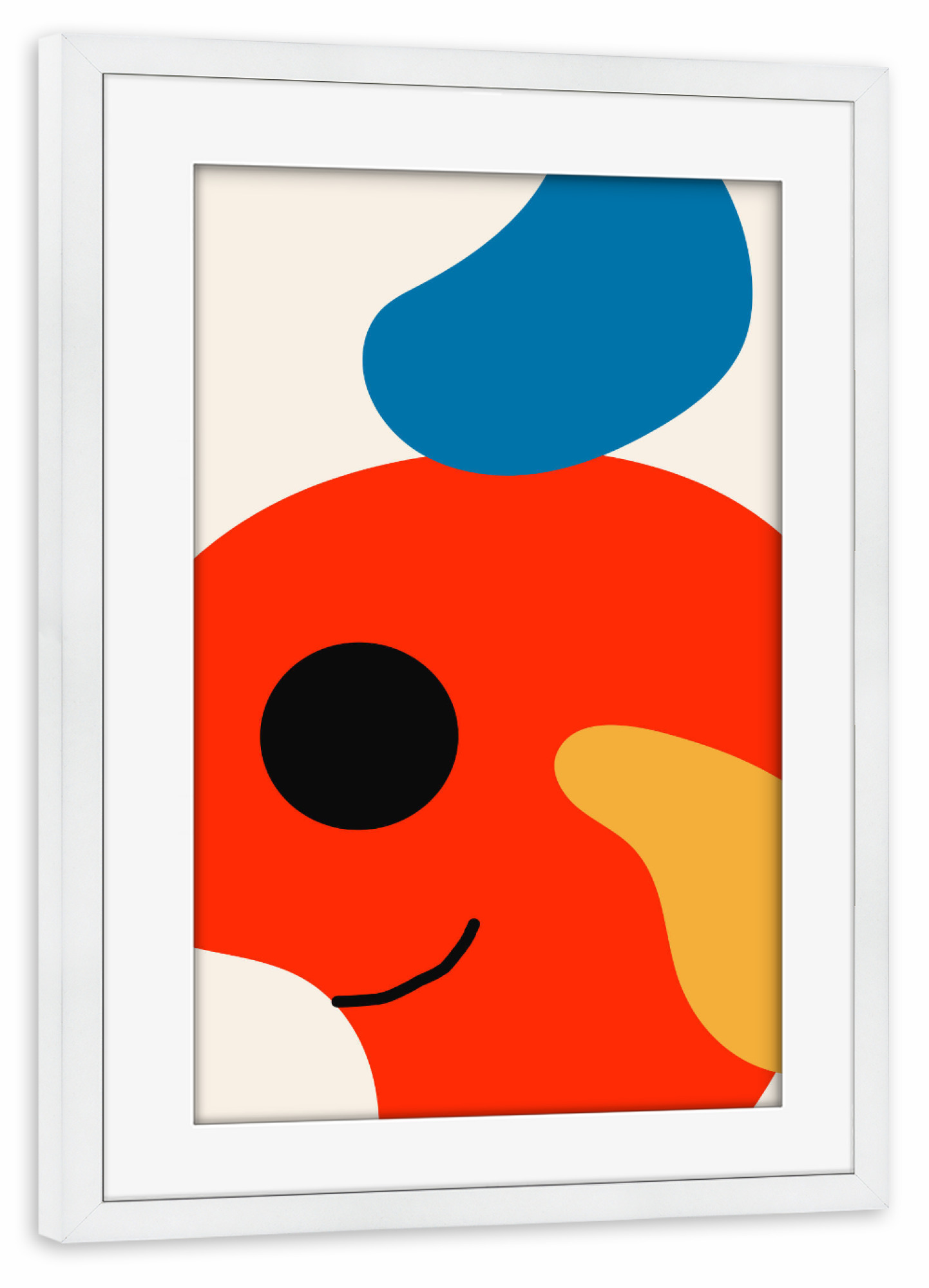 Poster mit Rahmen weiß "Le Filou" artboxONE - Für Kinder,Abstrakt - Spaß,Lächeln,Lache,Kinder,Children,Nursery,Smile,Fun,Colorful,Bunt
