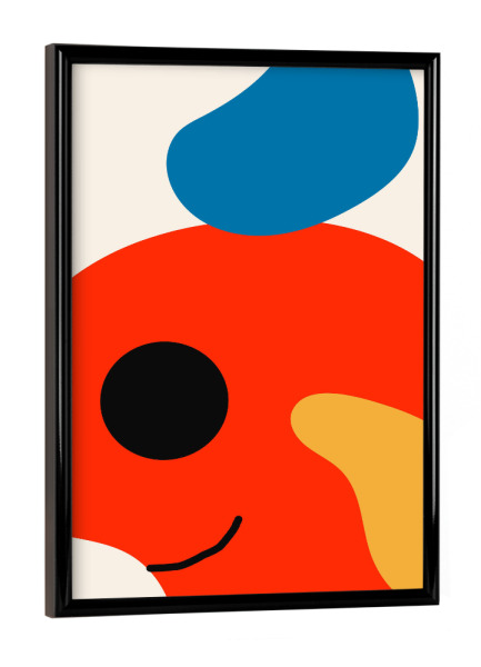 Poster mit schwarzem Rahmen "Le Filou" artboxONE - Für Kinder,Abstrakt - Spaß,Lächeln,Lache,Kinder,Children,Nursery,Smile,Fun,Colorful,Bunt
