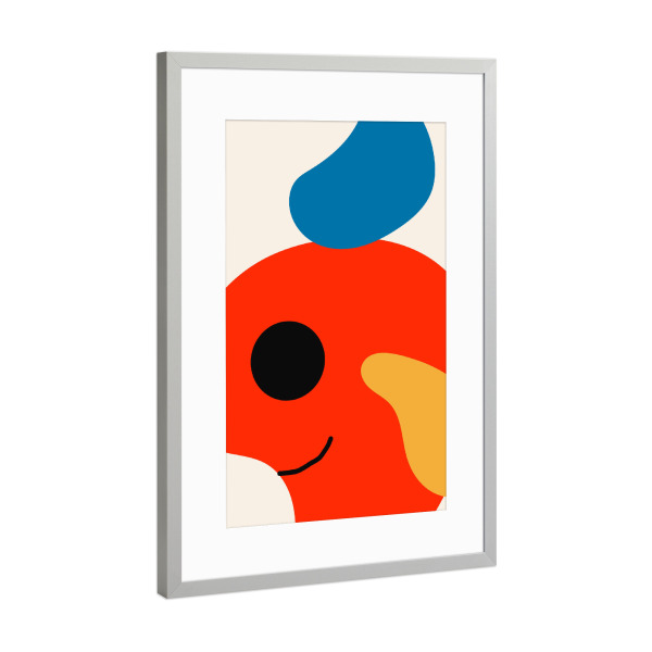 Poster mit Rahmen Silber "Le Filou" artboxONE - Für Kinder,Abstrakt - Spaß,Lächeln,Lache,Kinder,Children,Nursery,Smile,Fun,Colorful,Bunt