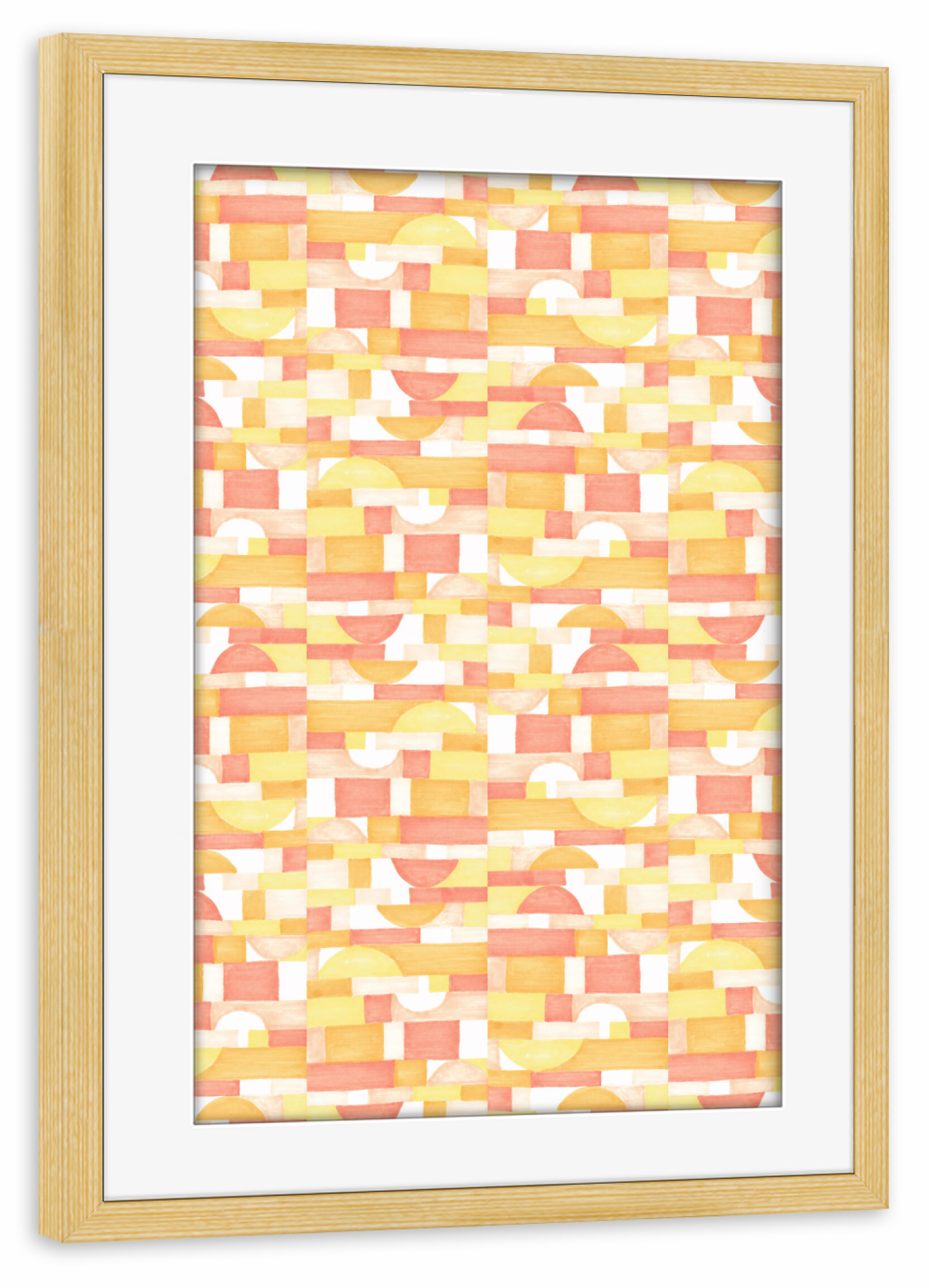 Poster mit Rahmen kiefer "Orangeometries" artboxONE - Abstrakt,Geometrie