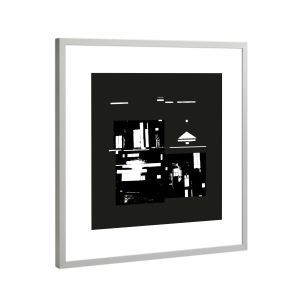 Poster mit Rahmen Silber "Erinnerung an Cancun" artboxONE - Abstrakt