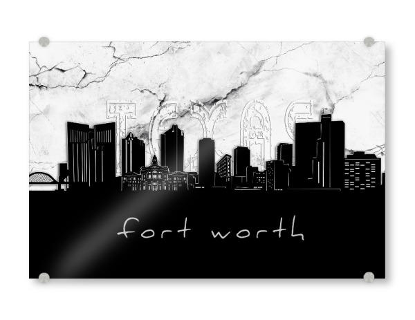 Acrylglasbild "Fort worth skyline marble" artboxONE - Städte,Reise,Architektur,Marmor