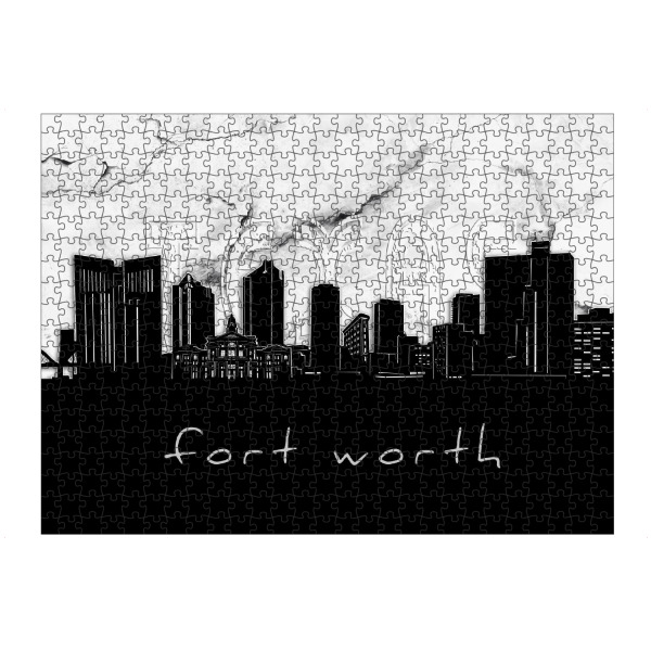 artboxONE Puzzle "Fort worth skyline marble" artboxONE - Städte,Reise,Architektur,Marmor