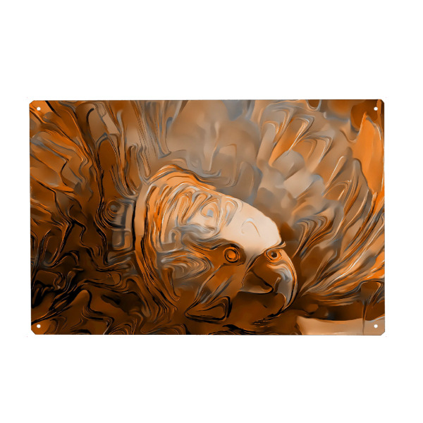 Holzbild "Adler orange art" artboxONE - Natur,Tiere,Abstrakt - Adler,Vogel,Pop,Art,Eagle,Abstract,Abstrakt,Animal,Tier,Bird