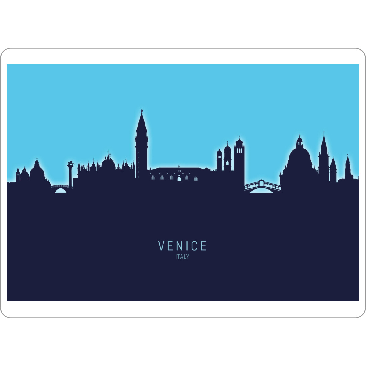 Tischset "Venice Italy Skyline Glow Blue" artboxONE - Städte,Städte / Venedig