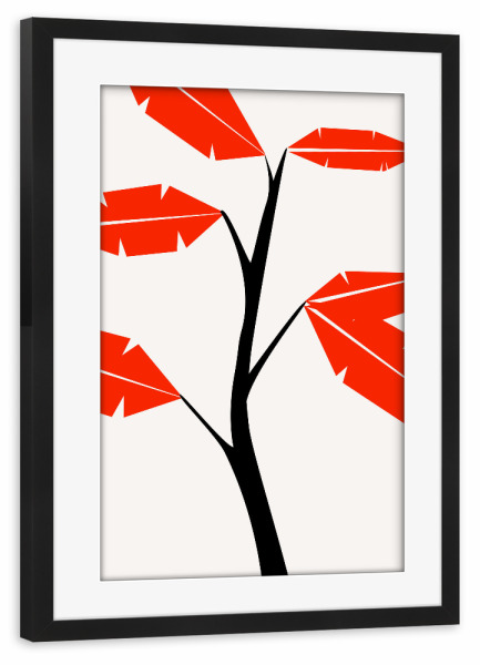 Poster mit Rahmen schwarz "Banana Tree Feeling" artboxONE - Natur,Abstrakt - Baum,Blatt,Blätter,Leaves,Tree,Abstract,Abstrakt,Nature,Natur,Minimal