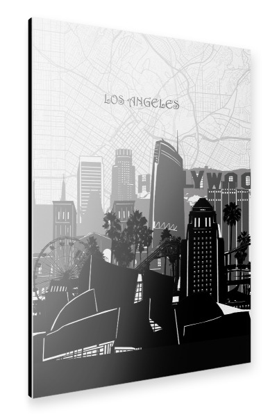 Alu-Dibond "Los angeles cityscape map" 30x20 cm artboxONE