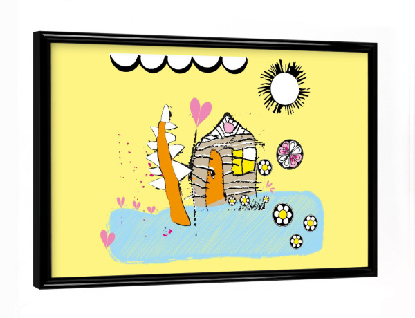Poster mit schwarzem Rahmen "Conas Häuschen" artboxONE - Für Kinder,Lustig
