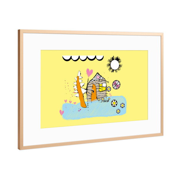 Poster mit Rahmen Kupfer "Conas Häuschen" artboxONE - Für Kinder,Lustig