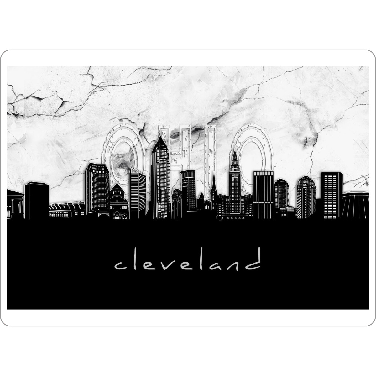 Tischset "Cleveland skyline marble" artboxONE - Städte,Reise,Architektur,Marmor