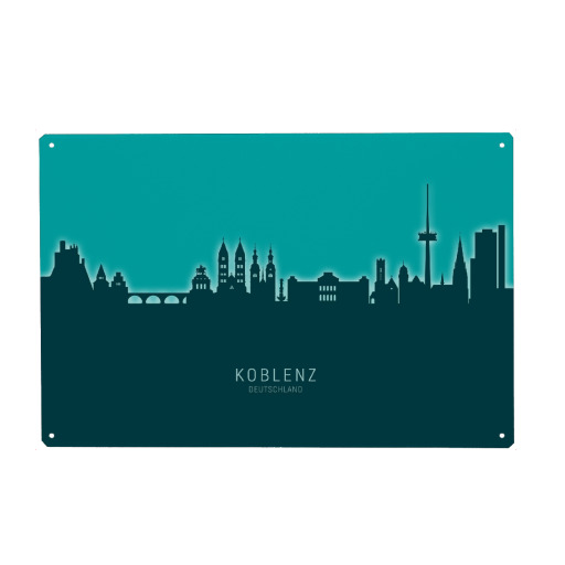 Koblenz Germany Skyline Glow Teal