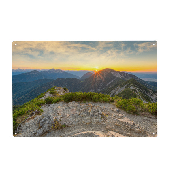 Metall Poster "Blick vom Herzogstand in Bayern" artboxONE - Natur,Reise