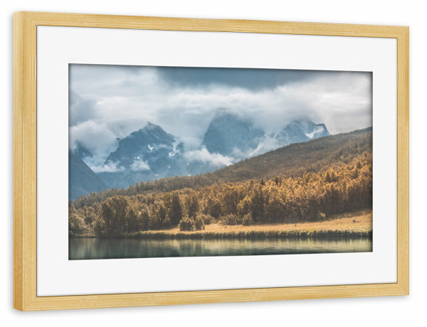 Poster mit Rahmen kiefer "Norwegen Herbst" artboxONE - Natur